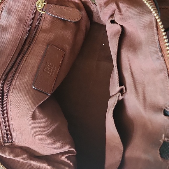 Frye Dome Brown Leather Bag With Adjustable Crossbody Strap - Picture 10 of 11